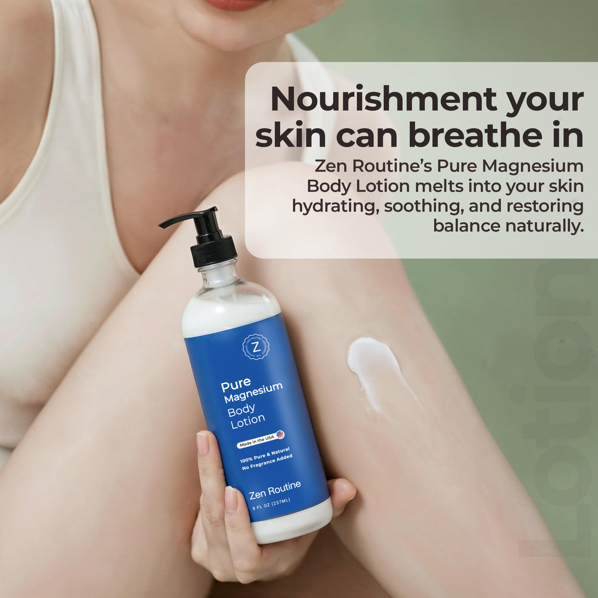Zen Routine Magnesium Lotion for Sleep, Leg Cramps & Muscle Soreness with Shea Butter | Award-Winning Cream For Sleep – Safe for Kids – Unscented, Non-Greasy, Ultra Soothing – Made in USA Zen RoutineBuy Supplements Australia