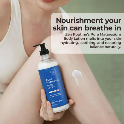 Zen Routine Magnesium Lotion for Sleep, Leg Cramps & Muscle Soreness with Shea Butter | Award-Winning Cream For Sleep – Safe for Kids – Unscented, Non-Greasy, Ultra Soothing – Made in USA Zen RoutineBuy Supplements Australia