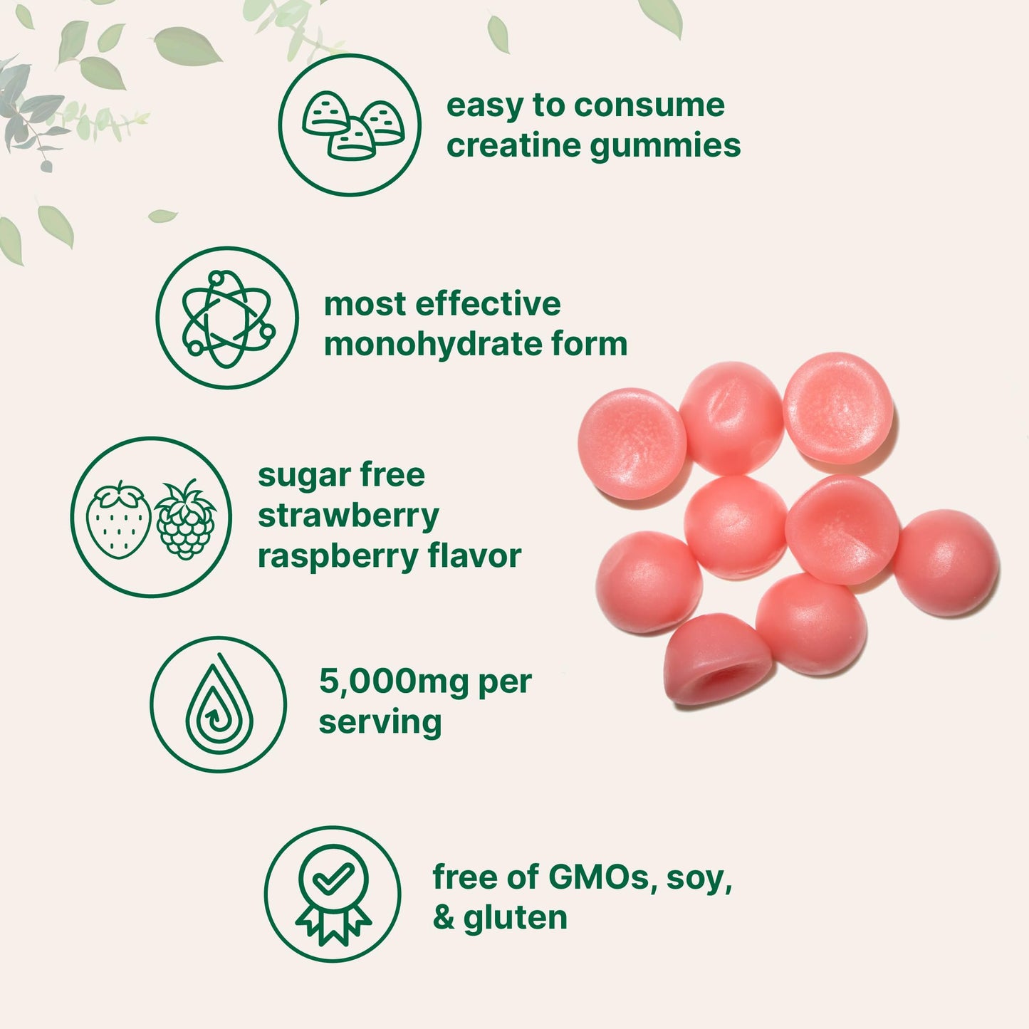Creatine Monohydrate Gummies 5,000mg Per Serving, 120 Count | Sugar Free Strawberry Raspberry Flavored | Creatine for Women & Men | Pre Workout + Muscle Strength & Recovery Support | Non-GMO Micro IngredientsBuy Supplements Australia