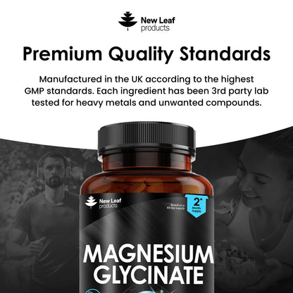 Magnesium Glycinate Supplements - 1040mg of Magnesium - 120 High Strength Capsules NEW LEAF PRODUCTSBuy Supplements Australia