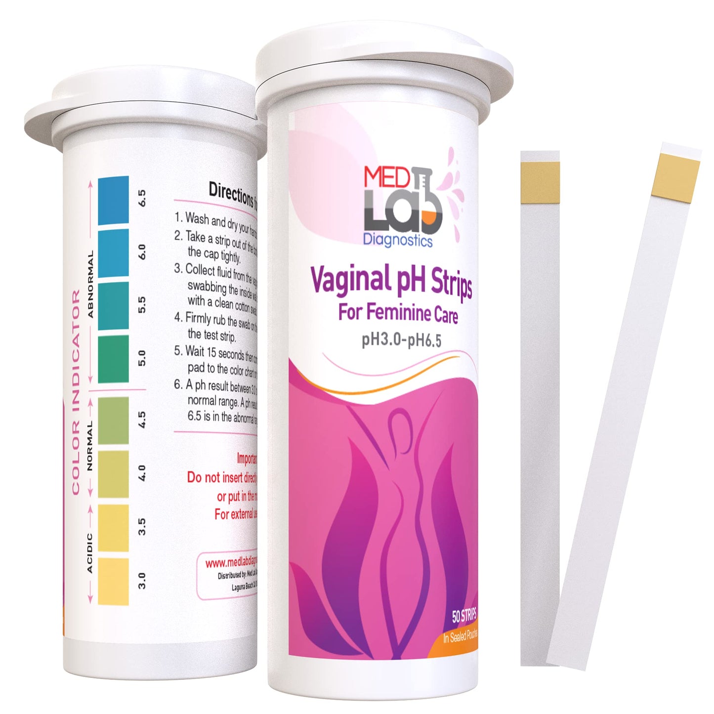 Vaginal ph Test Strips for Women(50 cnt). BV Bacterial Vaginosis and Yeast Infection Test Strips Med Lab DiagnosticsBuy Supplements Australia