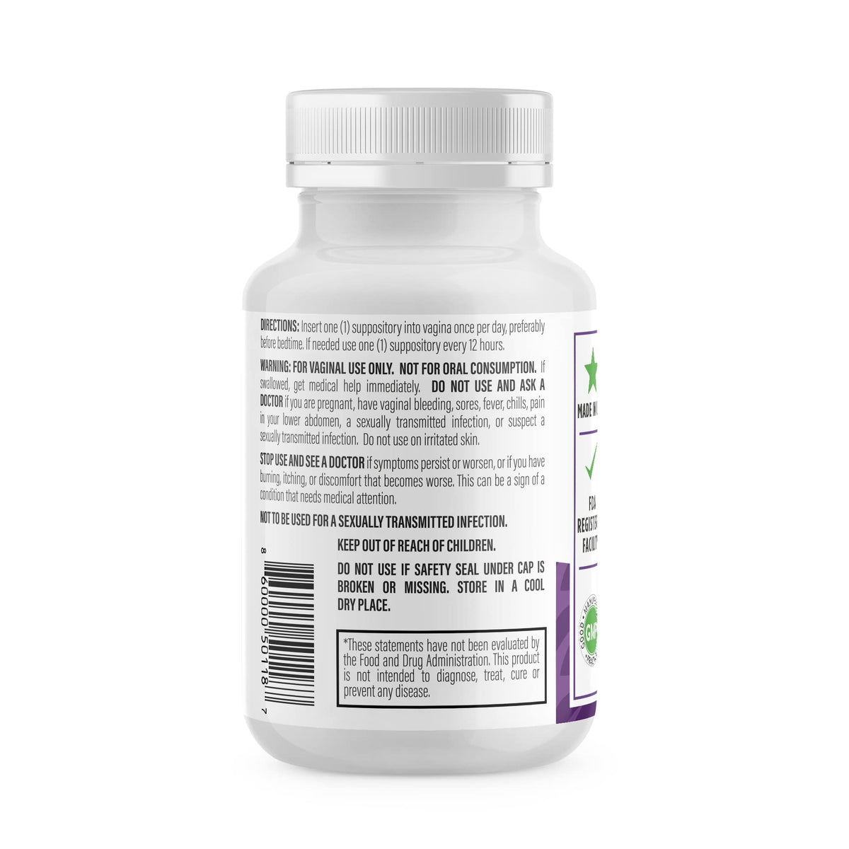 NewLife Naturals - Boric Acid Suppositories for Women pH Balance Pills - 600mg - Feminine Care NewLife NaturalsBuy Supplements Australia