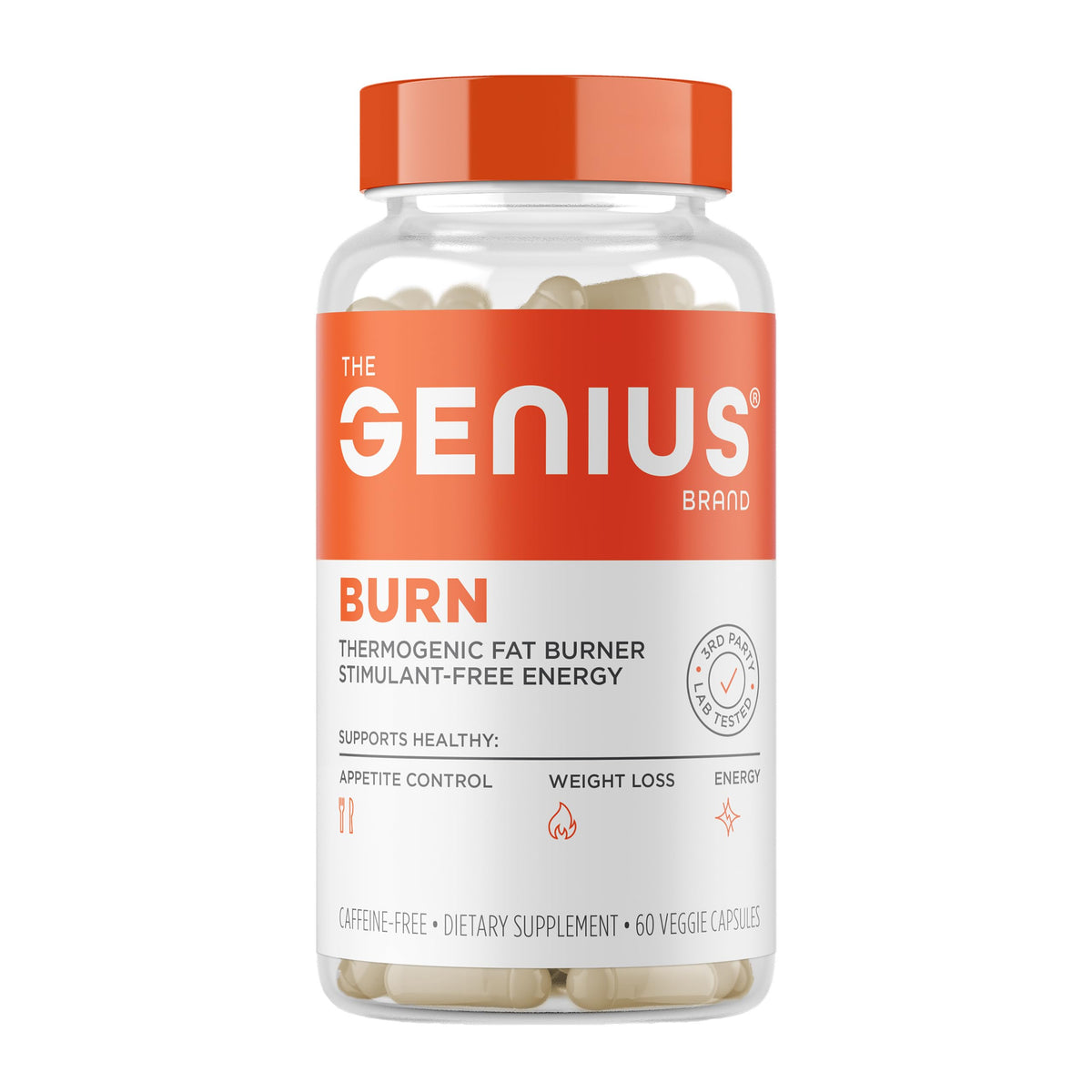 Genius Thermogenic Fat Burner, 60 Diet Veggie Pills - Weight Loss & Metabolism Supplement, Appetite Suppressant & Energy Booster - Caffeine-Free Nootropic Focus & Brain Boost - Ashwagandha & TeaCrine The Genius BrandBuy Supplements Australia