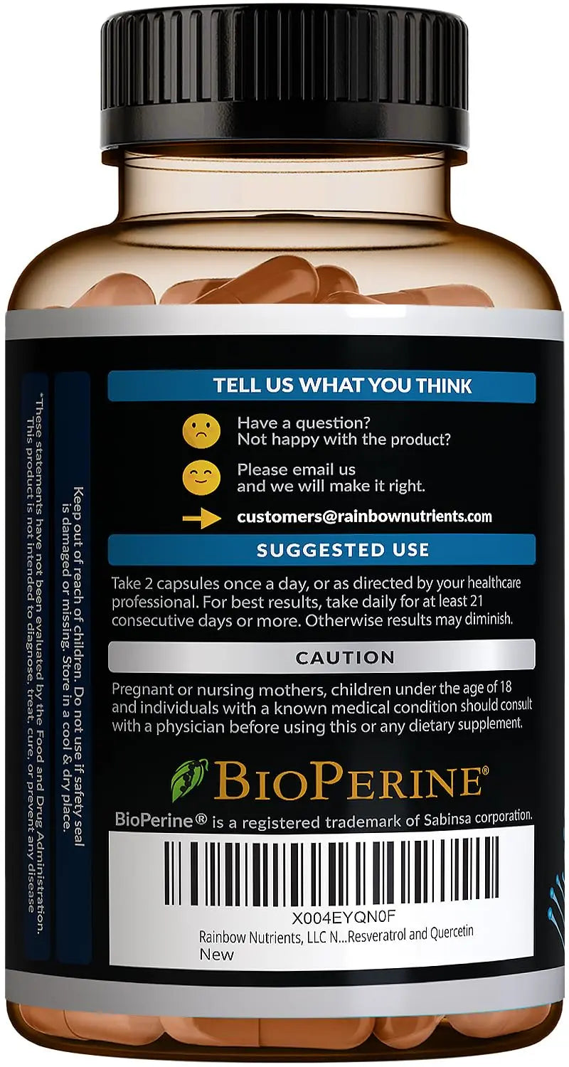 NMNH Supplement (NMN Alternative) NAD Booster for Anti-Aging, Cellular Energy & Nice Skin- Dihydronicotinamide mononucleotide, Resveratrol, Quercetin & BioPerine® for Max Absorption- 60 caps Rainbow Nutrients, LLCBuy Supplements Australia