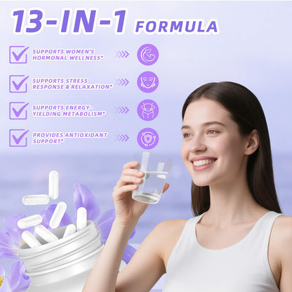 13-in-1 Myo Inositol & D-Chiro Inositol for Women PCOS,Hormonal Balance,2460mg-40:1 Ratio,Ovarian Health&Cycle Support Supplement Plus Alpha Lipoic Acid/Folate/Vitex/Magnesium/Multivitamin,120 Veg Cap Bebien fitBuy Supplements Australia