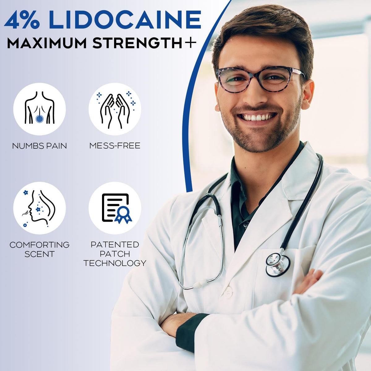 Uposiut Lidocaine 4% Patches - Extra Strength Lidocaine Patches (40 Patches), for Neck, Shoulder, Back, Knee, and Ankle Muscles, 12-Hour Effectiveness-A001L UposiutBuy Supplements Australia