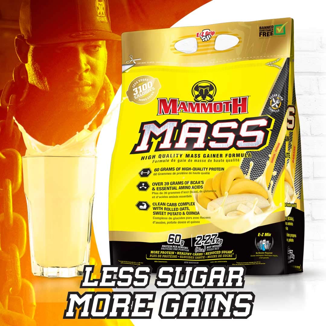 Interactive Nutrition Mammoth Mass Supplement, 5 lbs, Banana, 2.2kg Banana MammothBuy Supplements Australia