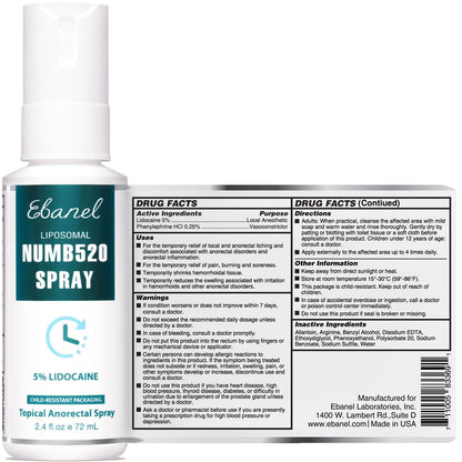 Ebanel Bundle of 5% Lidocaine Numbing Spray and Callus Remover Gel Ebanel buy supplements Au