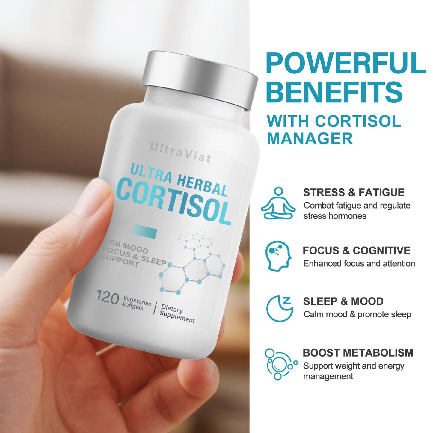 Cortisol Supplements for Women/Men, Cortisol Reducer with Ashwagandha, Rhodiola Rosea, L-Theanine, Support Hormone Balance, Stress & Sleep EVYOUNGBuy Supplements Australia