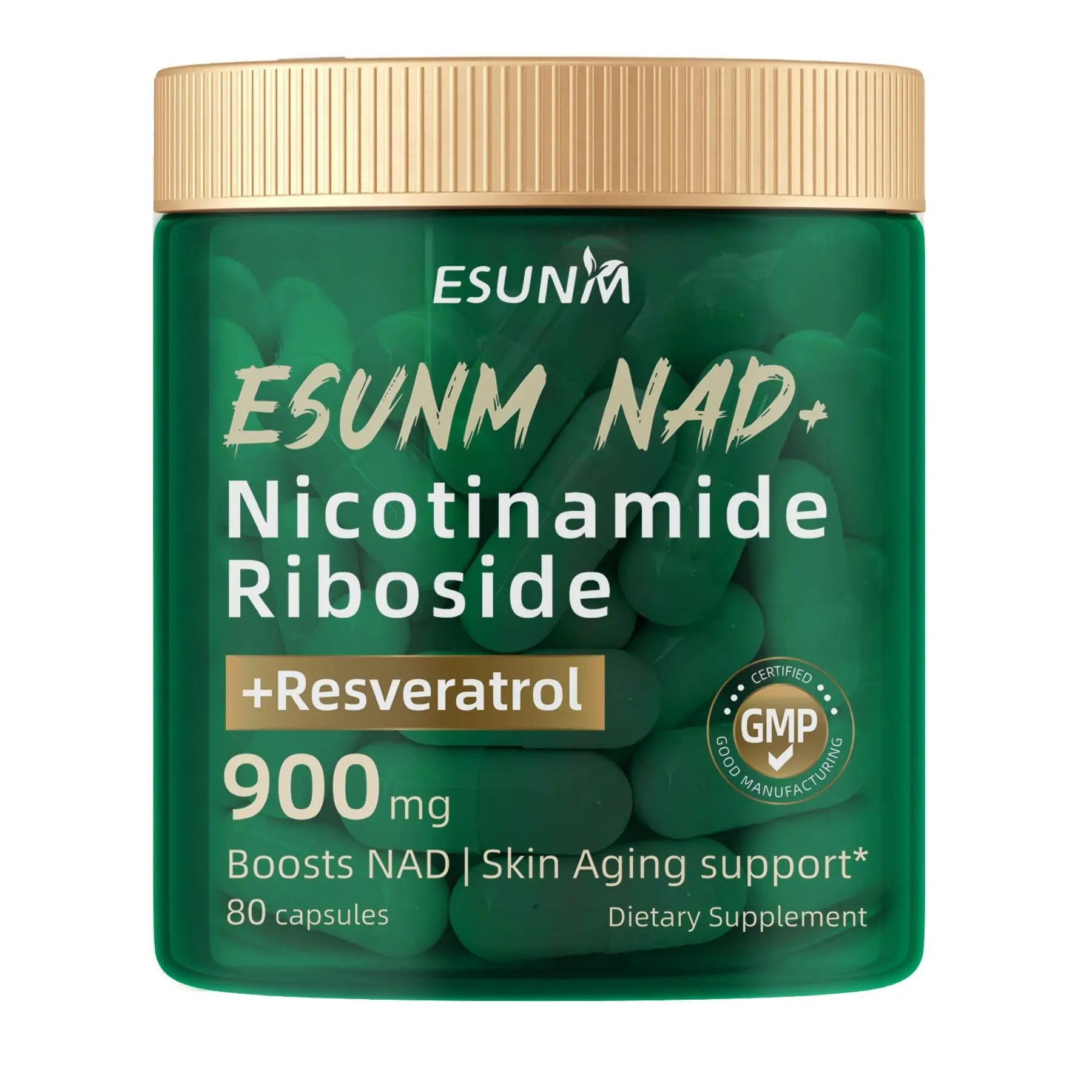 ESUNM Liposomal NAD+ Supplement with Resveratrol, NMN Supplement NAD Resveratrol Support Cellular Health, Stamina & Healthy Aging,Third-Party Tested，80 Capsules ESUNMBuy Supplements Australia