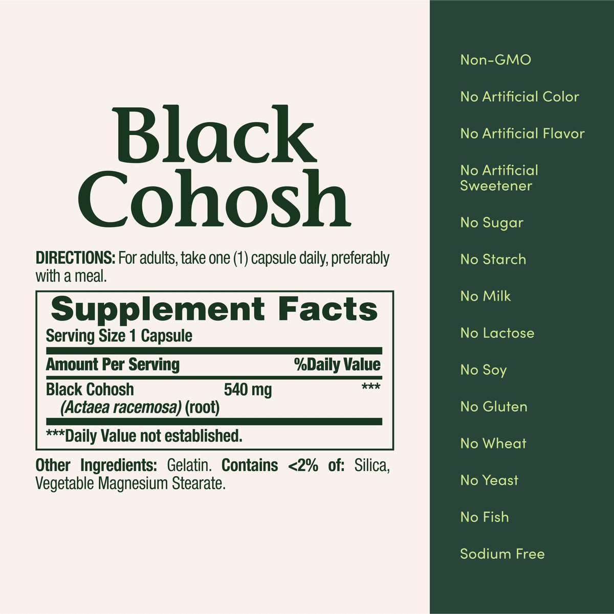 Nature's Bounty Black Cohosh Root Pills and Herbal Health Supplement, Natural Menopausal Support, 540 mg, 100 Capsules Nature's BountyBuy Supplements Australia