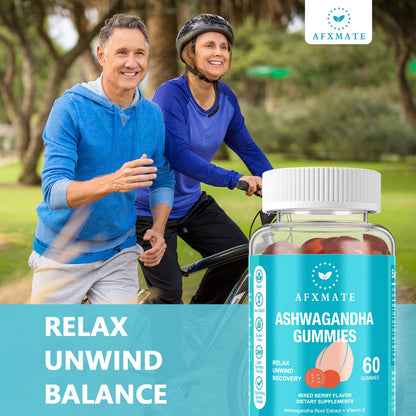AFXMATE Ashwagandha Gummies & Vitamin D Gummies for Men & Women 120 Count Aswangdha Supplement (Non-GMO, Sugar Free & Gluten Free) AFXMATEBuy Supplements Australia