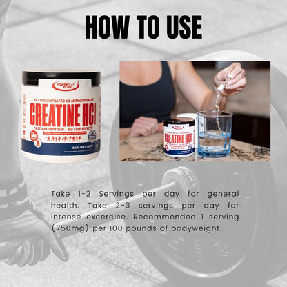 CREATINE HCl Powder for Men and Women, Muscle Strength, Brain Performance, Heart Health & Immune Support - Raw Tart Taste, 90 Servings POWER PLAY FUELBuy Supplements Australia