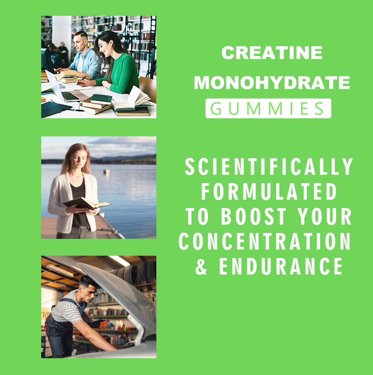 Riyuetian Creatine Monohydrate Gummies, Creatine for Men & Women, Chewable Creatine for Enhancing Focus and Endurance, 5g Creatine per Serving, Sugar-Free, 60 Count RiyuetianBuy Supplements Australia