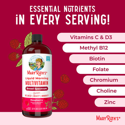MARYRUTH'S Liquid Morning Multivitamin for Women, Men & Kids | Vitamin A C D E B6 B12 Biotin Zinc | Beauty | Vegan | Non-GMO | Gluten Free | 32 Servings MARYRUTH'SBuy Supplements Australia
