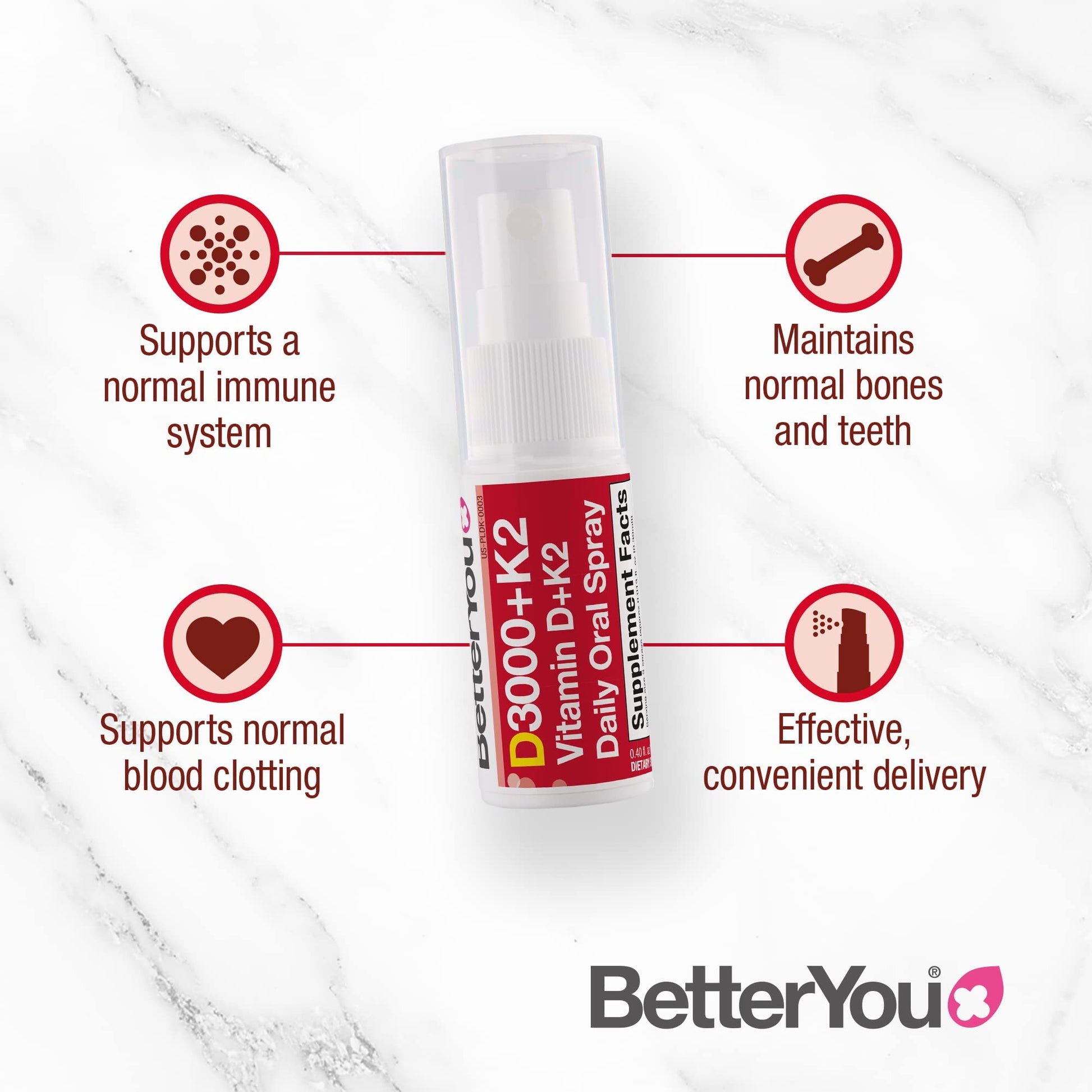 BetterYou D3000 + Vitamin D + K2 Spray 12ml BetterYouBuy Supplements Australia