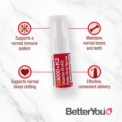 BetterYou D3000 + Vitamin D + K2 Spray 12ml BetterYouBuy Supplements Australia