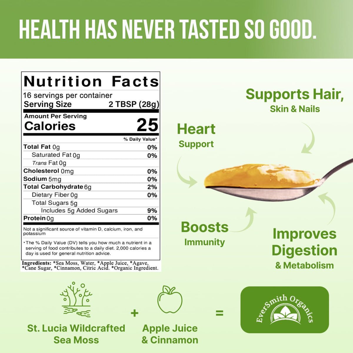 EverSmith Organics - Wildcrafted Irish Sea Moss Gel | Made in USA | Rich in Vitamins EverSmith OrganicsBuy Supplements Australia
