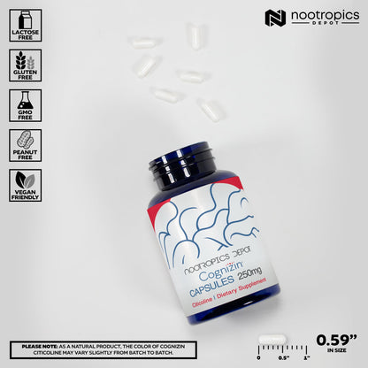Nootropics Depot Cognizin Citicoline Capsules | 60 Count | Choline Supplement | Brain Health Supplement | Regulates Memory and Cognitive Function | Supports Attention, Focus and Recall Nootropics DepotBuy Supplements Australia