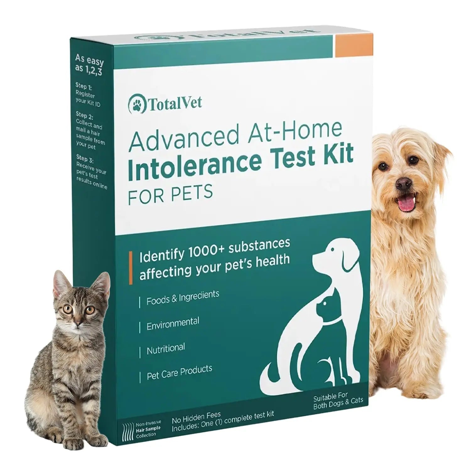 TotalVet Dog Allergy +1000 Food & Nutritional Sensitivity Test, Pet Intolerance Kit at Home — Advanced Complement to DNA Tests for Complete Pet Wellness TotalVetBuy Supplements Australia
