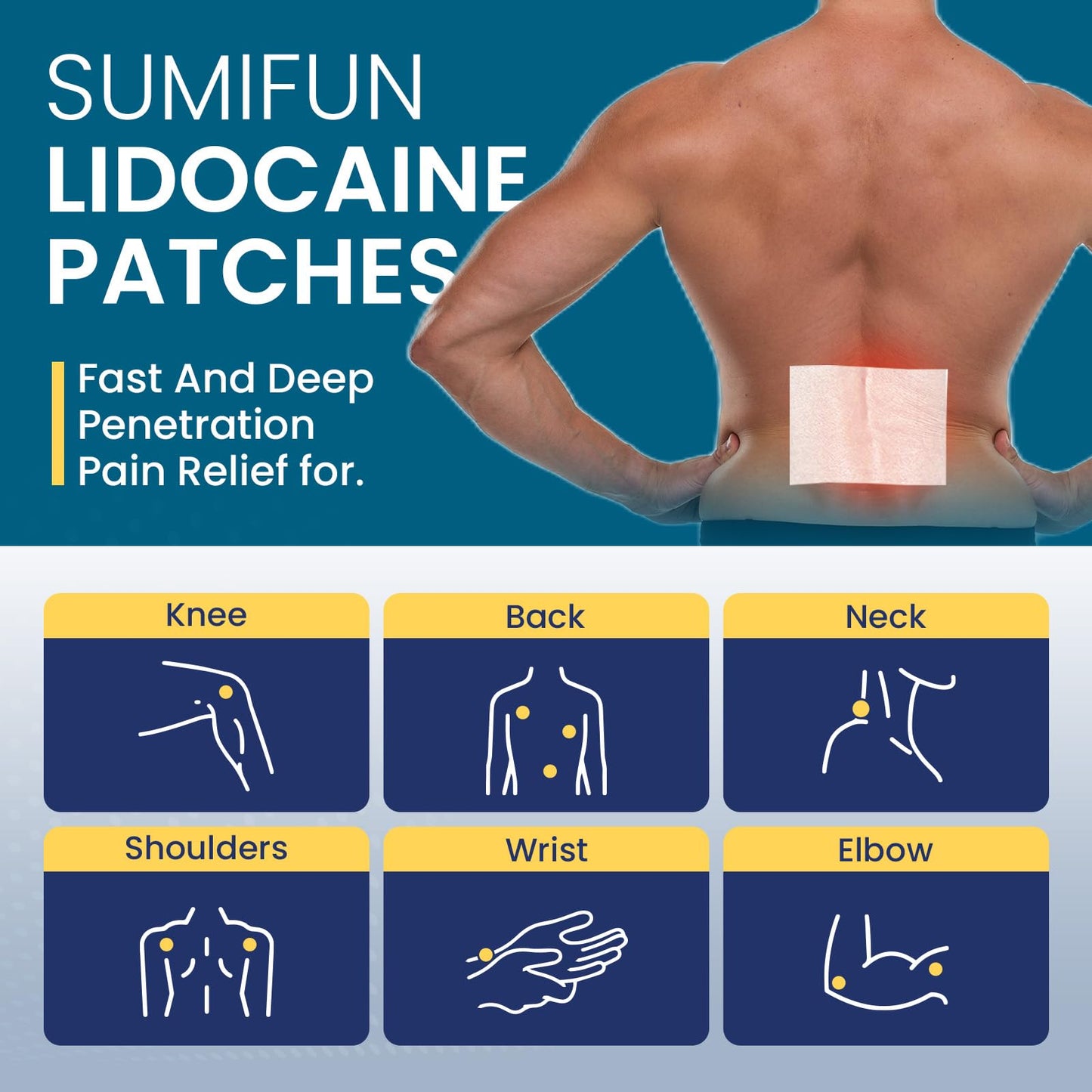 Sumifun 4% Lidocaine Pain Relief Patches 30 Count Maximum Strength Numbing Gel Patch for Back Knee Neck Joint Ache Muscle Soreness Topical Analgesic Sumifun buy supplements Au