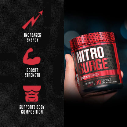 Jacked Factory NITROSURGE Shred Pre Workout Supplement - Energy Jacked FactoryBuy Supplements Australia