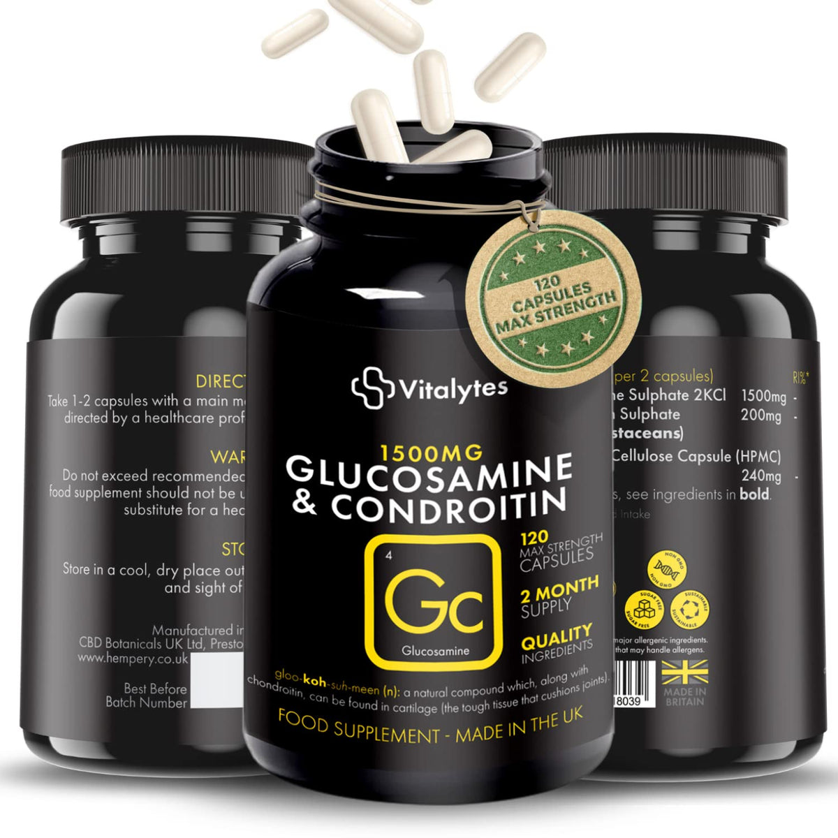Vitalytes Marine Collagen Supplement 2400mg | 120 Marine Collagen Capsules Made in The UK VitalytesBuy Supplements Australia