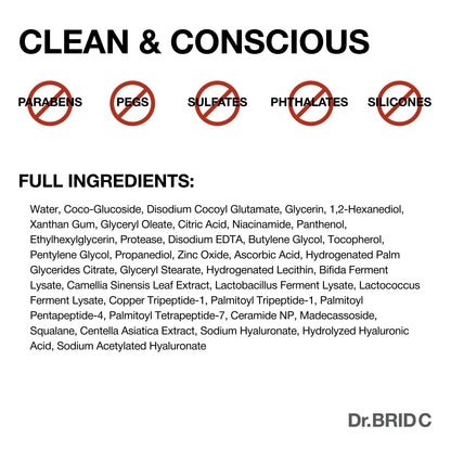 Dr.BRID C Soothing Jelly Cleanser - Amino Acid Face Wash with Peptides & Protease, Low-pH Pore Purifying & Texture Smoothing Facial Cleanser for Sensitive Skin, Fragrance-Free, 3.38 fl.oz. Dr.BRID C buy supplements Au