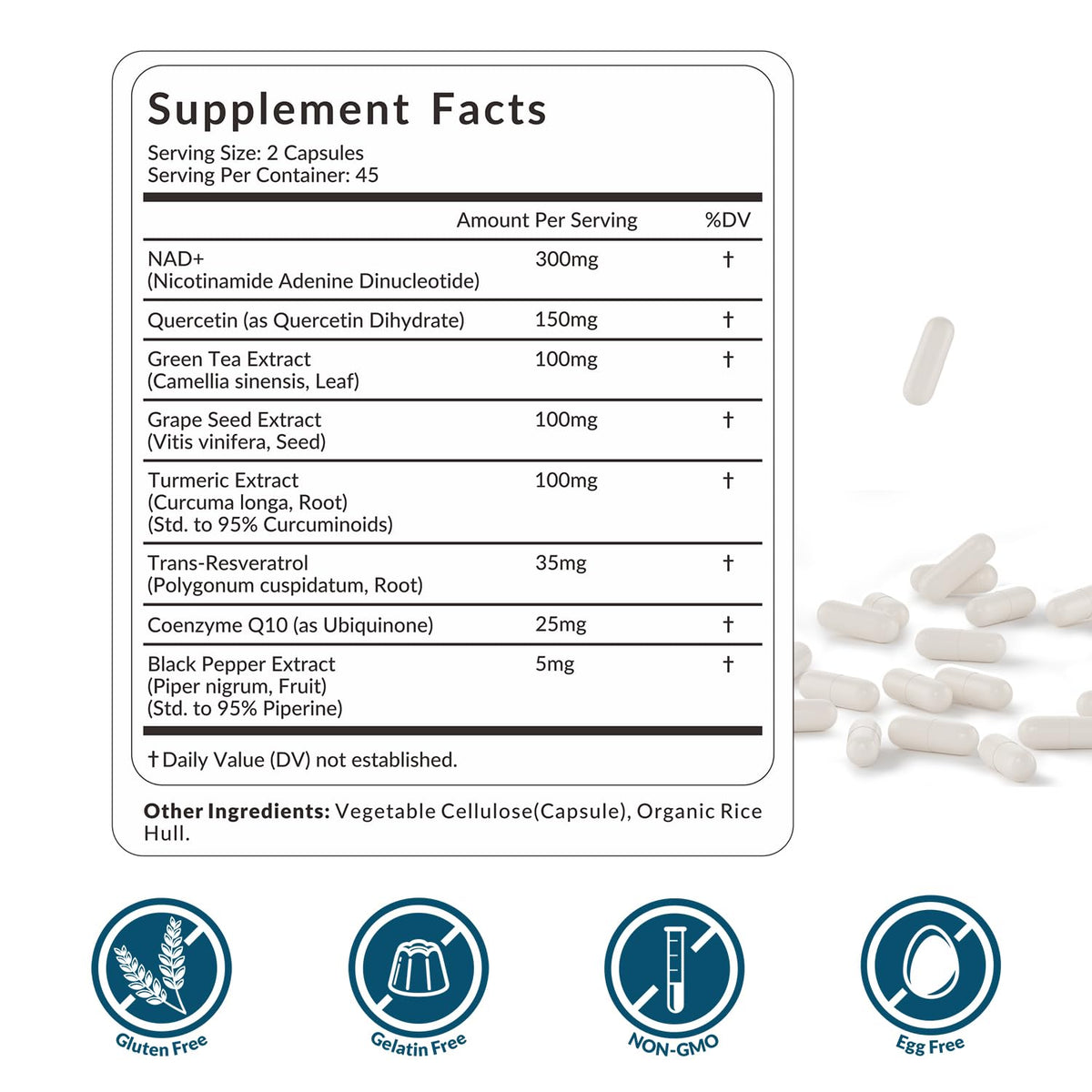 WEEVIT NAD+ Resveratrol Supplement with COQ10, Quercetin, Turmeric, NAD+ Supplement for Men and Women - Energy, Focus & Anti-Aging Support - Gluten Free, Non-GMO WEEVITBuy Supplements Australia