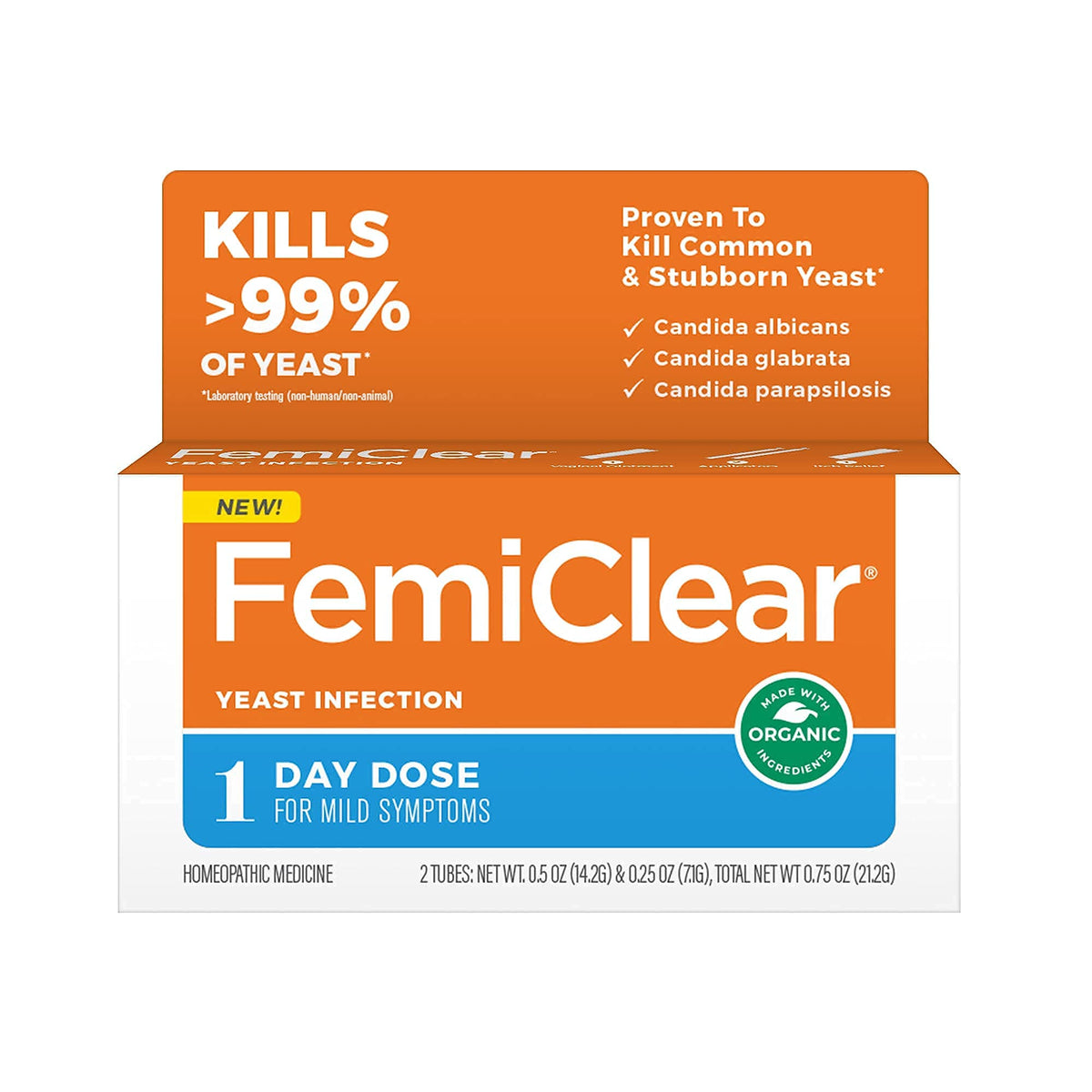 FemiClear 1-Day Yeast Infection Treatment & Vaginal Itch Relief Ointment - Fast Relief Bundle (Pack of 2) FemiClearBuy Supplements Australia