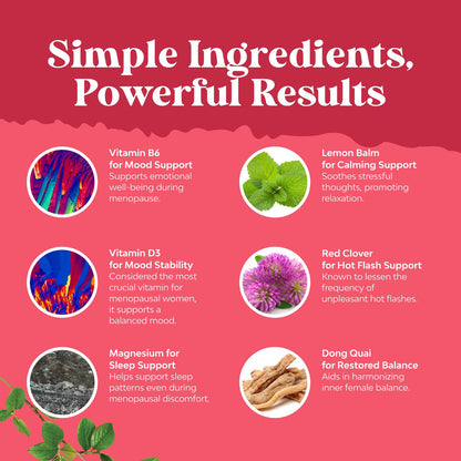 Complete Herbal Menopause Supplement for Women - Multibenefit Menopause Ease Hormone Balance for Women for Night Sweats Mood and More with Dong Quai Vitex Chaste Berry and Black Cohosh - 90 Count Natures CraftBuy Supplements Australia