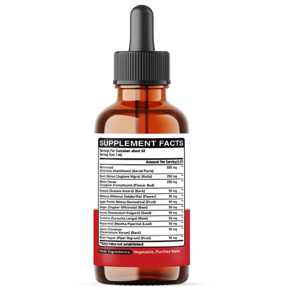 DEDICAD 12in1 Wormwood Liquid Drops Added Black Walnut, Whole Cloves and 9 More Herbs - 2 Fl Oz - 60 Days Supply - Mint Flavor DEDICAD buy supplements Au