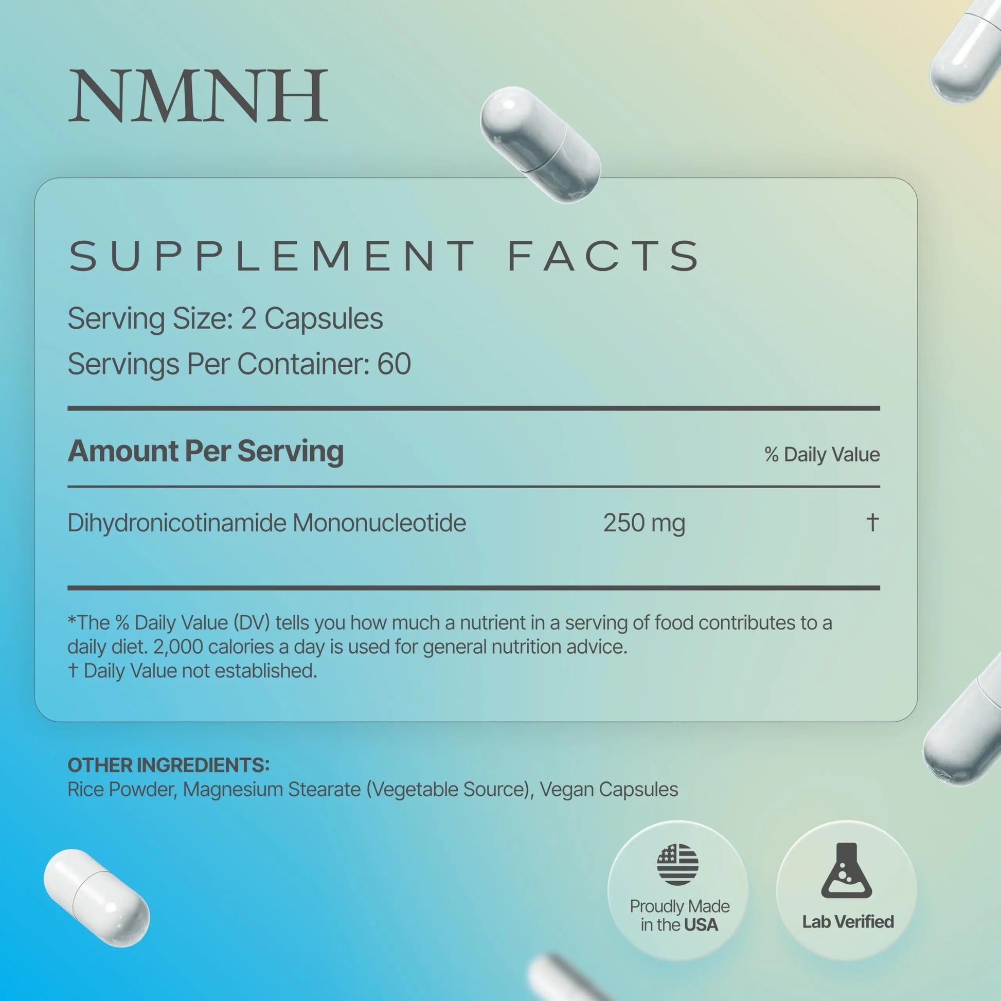 Prime Powders NMNH: Dihydronicotinamide Mononucleotide (120 Capsules) NAD+ Support NR NAD Supplement Prime PowdersBuy Supplements Australia