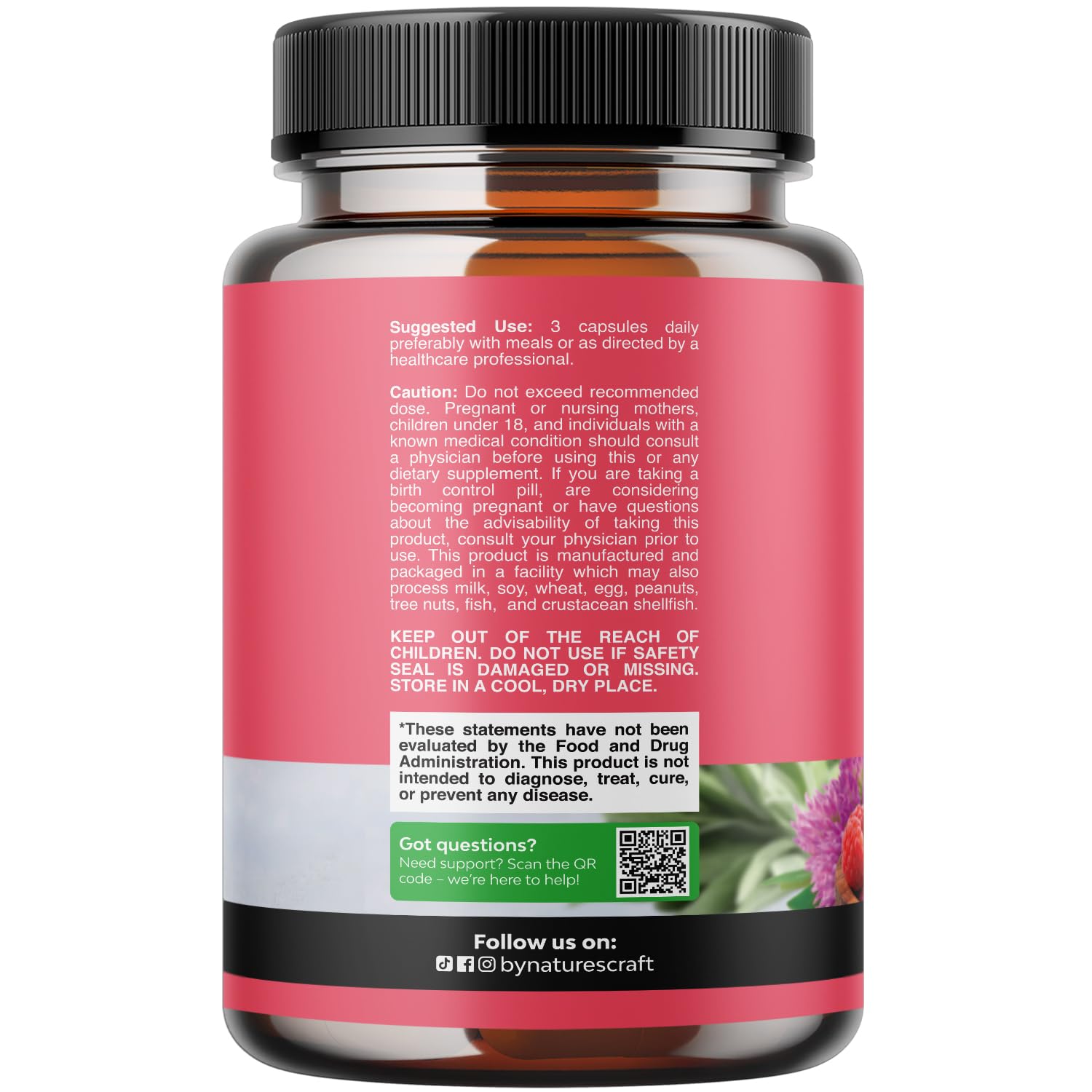 Complete Herbal Menopause Supplement for Women - Multibenefit Menopause Ease Hormone Balance for Women for Night Sweats Mood and More with Dong Quai Vitex Chaste Berry and Black Cohosh - 90 Count Natures CraftBuy Supplements Australia
