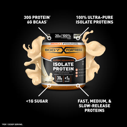 Body Fortress Super Advanced Isolate Protein Powder, Gluten Free, Vanilla Creme Flavored Body FortressBuy Supplements Australia