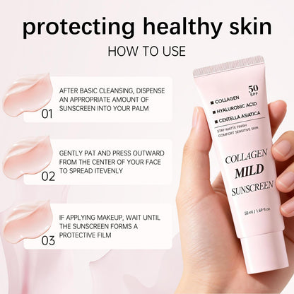 Collagen Mild Sunscreen SPF 50 for Face, Broad Spectrum Protection, Hydrating Facial Sunscreen with Peptides & Cica, Lightweight Non-Greasy, No White Cast, Natural Glow, Travel Size (2 PCS) DR.Seya buy supplements Au