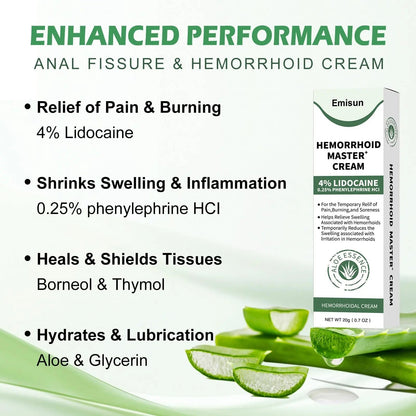 Hemorrhoid & Fissure Ointment, Hemorrhoid Treatment and Hemorrhoid Cream with Lidocaine 4% and Phenylephrine HCI for Fast Relief of Pain, Swelling, Itching, Burning, Hemorrhoidal treatment, 2 Pack-J2 EmisunBuy Supplements Australia