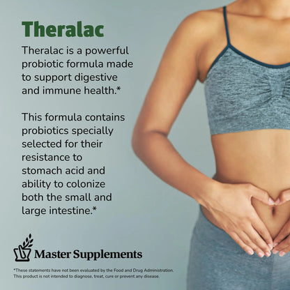 Master Supplements Theralac - 30 Capsules, Pack of 3 - Multi-Strain Probiotic for Optimal Gut Health + Gas & Bloating Relief - Gluten Free - 90 Servings THERALAC buy supplements Au