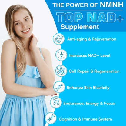 Kaumipor NMNH (Dihydronicotinamide Mononucleotide) NMN Alternative Supplement, 500 mg Per Serving NAD Supplement to Boost NAD+ Levels, for Anti Aging, Energy, Immunity, Focus, 60 Vegan Capsules KaumiporBuy Supplements Australia