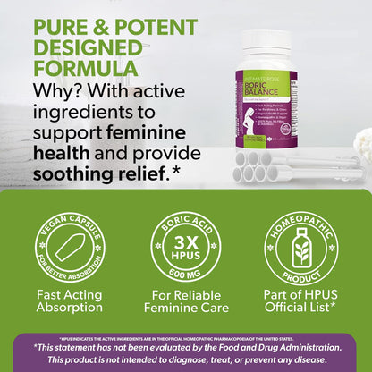 Intimate Rose Boric Acid Vaginal Suppositories - 30 Count (600mg) + 30 Applicators - Feminine Balance, Vaginal Odor, Promote Vaginal Health Intimate RoseBuy Supplements Australia