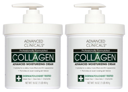 Advanced Clinicals Collagen Cream Body Lotion & Face Moisturizer W/Vitamin E | Skincare Moisturizing Collagen Lotion For Women, Men, Hand, & Neck Improves Look Of Crepey Skin & Uneven Dry Skin, 2pc Advanced Clinicals buy supplements Au