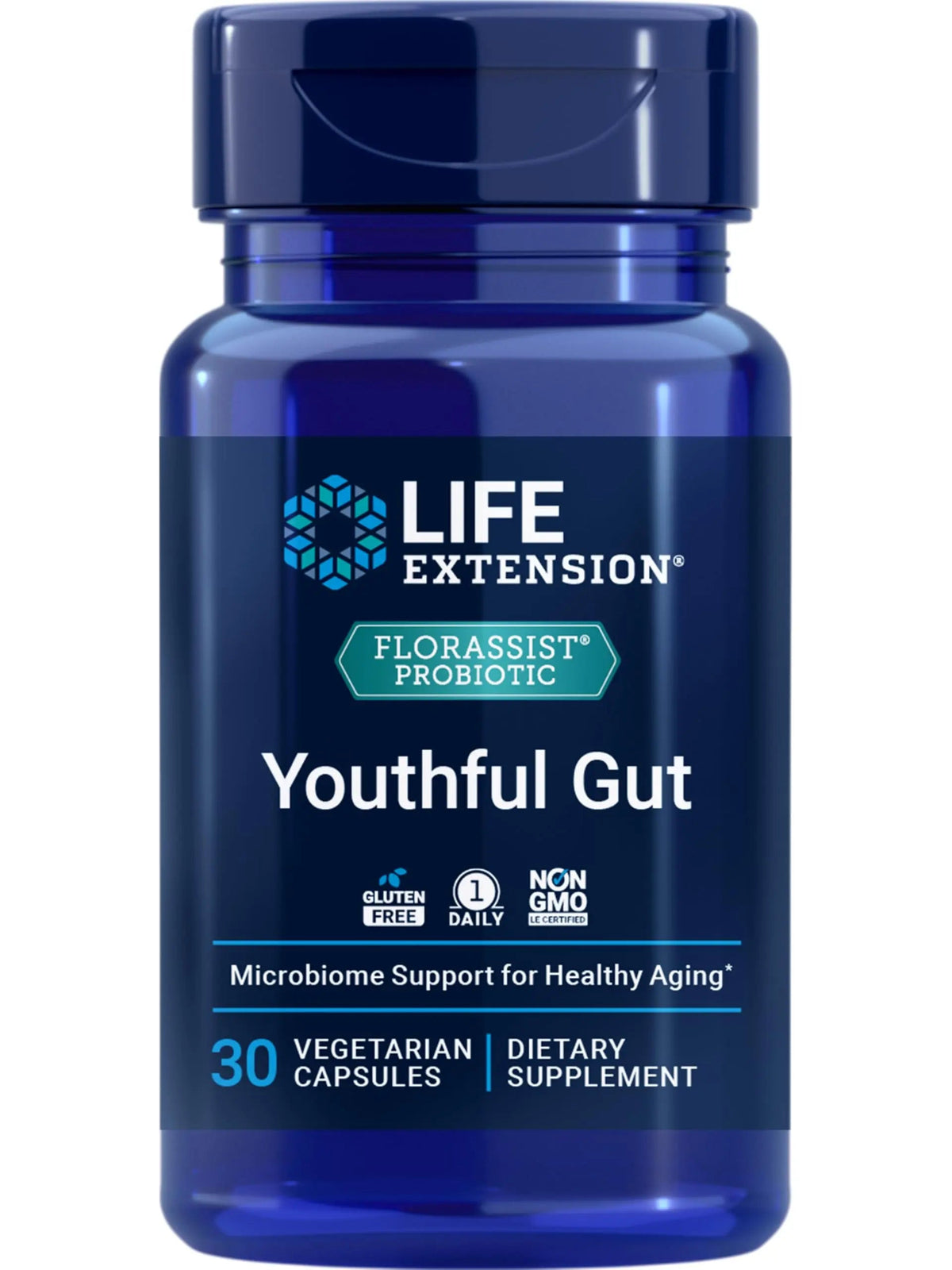 Life Extension FLORASSIST® Probiotic Youthful Gut, Healthy Aging Supplement, postbiotic and probiotic Blend, Heart and Gut Health, Non-GMO, 1-Daily, Gluten-Free, Vegetarian, 30 Capsules Life ExtensionBuy Supplements Australia