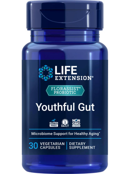 Life Extension FLORASSIST® Probiotic Youthful Gut, Healthy Aging Supplement, postbiotic and probiotic Blend, Heart and Gut Health, Non-GMO, 1-Daily, Gluten-Free, Vegetarian, 30 Capsules Life ExtensionBuy Supplements Australia