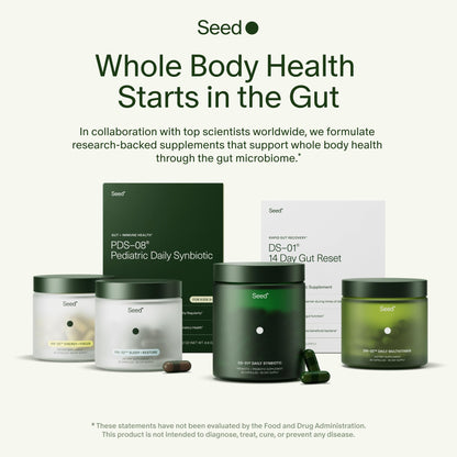 Seed DS-01 Daily Synbiotic - Prebiotic and Probiotic for Women & Men - Digestive Health, Gut Health, Immune Support, Bloating & Constipation Relief - Vegan & Shelf-Stable - 30-Day Starter (60ct) Seed buy supplements Au