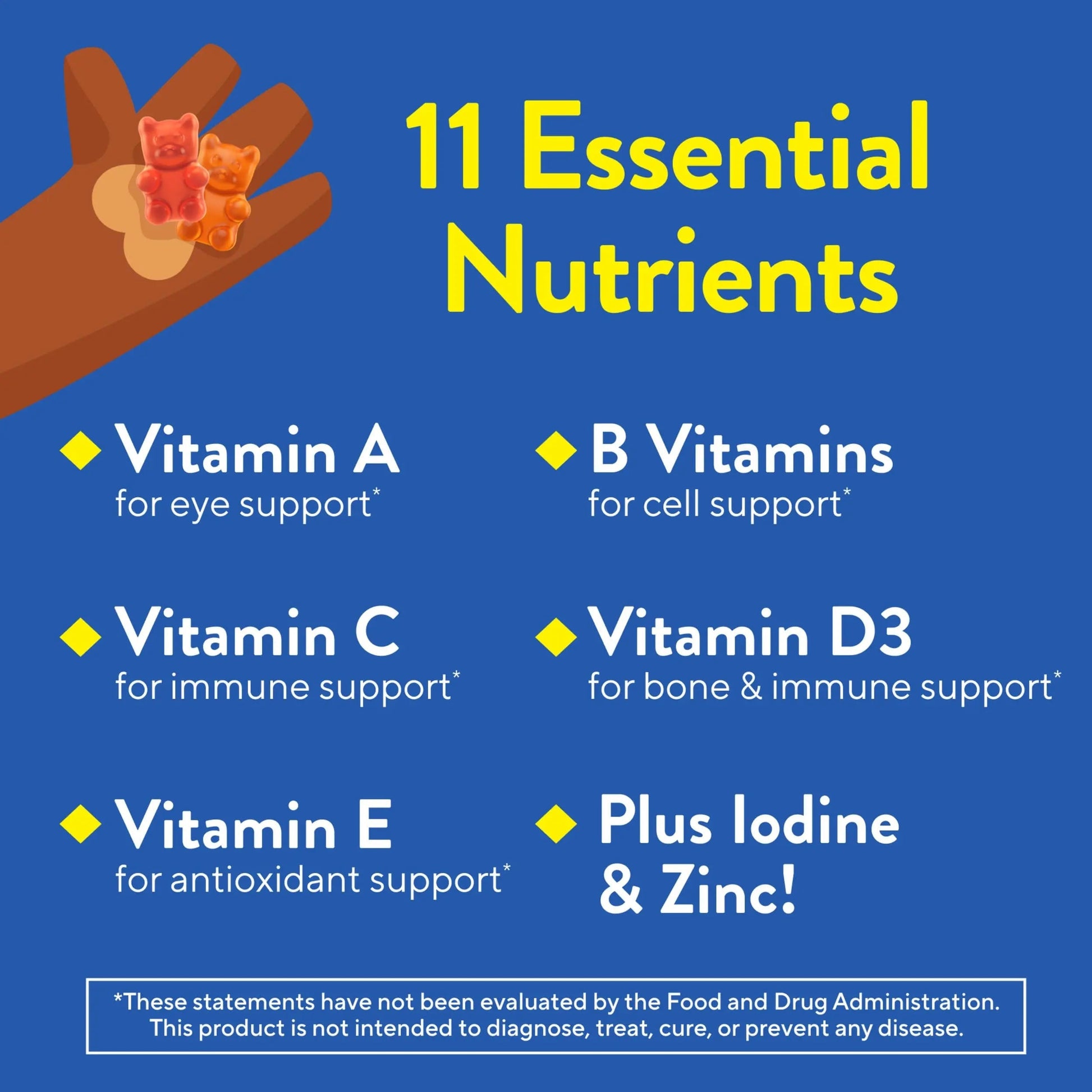 L’il Critters Gummy Vites No Sugar Added Daily Gummy Multivitamin for Ages 2+ Toddlers & Kids, Vitamin C, D3 for Immune Lil Critters