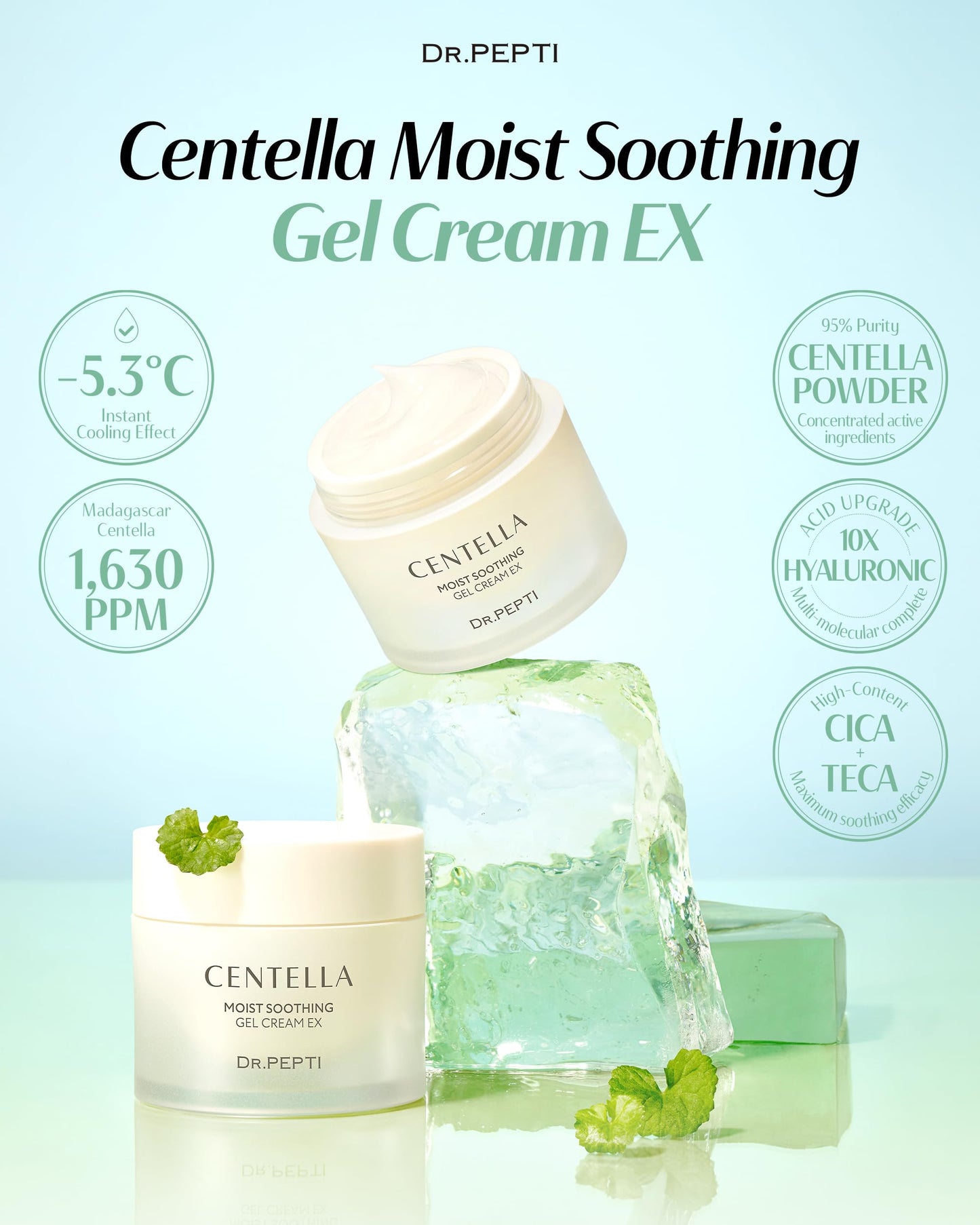dr.pepti Centella Cooling Gel Cream – 77% Centella, 5-Type Hyaluronic Acid & Peptides – Water-Gel Moisturizer for Redness, Sensitive & Post-Retinol Skin – No Pilling, Sleeping Pack Use, 2.37 fl oz dr.pepti buy supplements Au