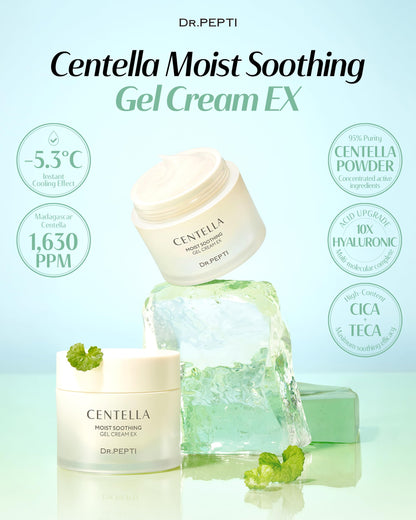 dr.pepti Centella Cooling Gel Cream – 77% Centella, 5-Type Hyaluronic Acid & Peptides – Water-Gel Moisturizer for Redness, Sensitive & Post-Retinol Skin – No Pilling, Sleeping Pack Use, 2.37 fl oz dr.pepti buy supplements Au