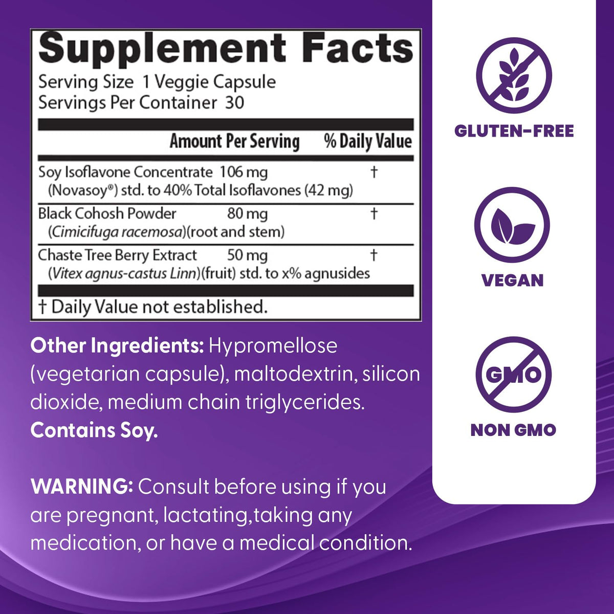 Doctors Best Womens Menopause Support (Soy Isoflavone, Black Cohosh, Chaste Tree), Multi-Symptom Relief, Non-GMO, Gluten Free, Vegan 30 Veggie Caps Doctor's BESTBuy Supplements Australia