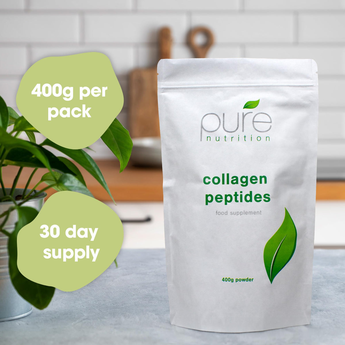 Pure Collagen Powder, Bovine Collagen Peptides Powder by Pure 400g PureBuy Supplements Australia