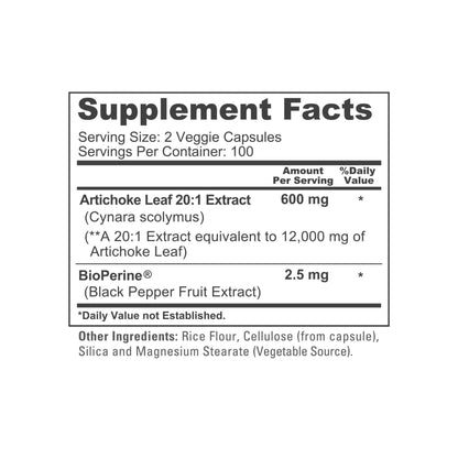 NusaPure Artichoke 20:1 Extract, 600 mg Equivalent to 12,000mg 200 Veggie caps (Non-GMO, Gluten Free) NusaPureBuy Supplements Australia